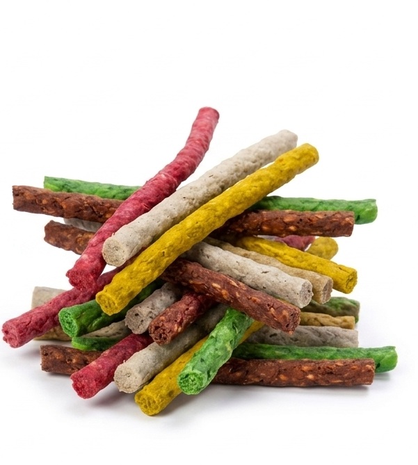 Palitos extrusados de colores